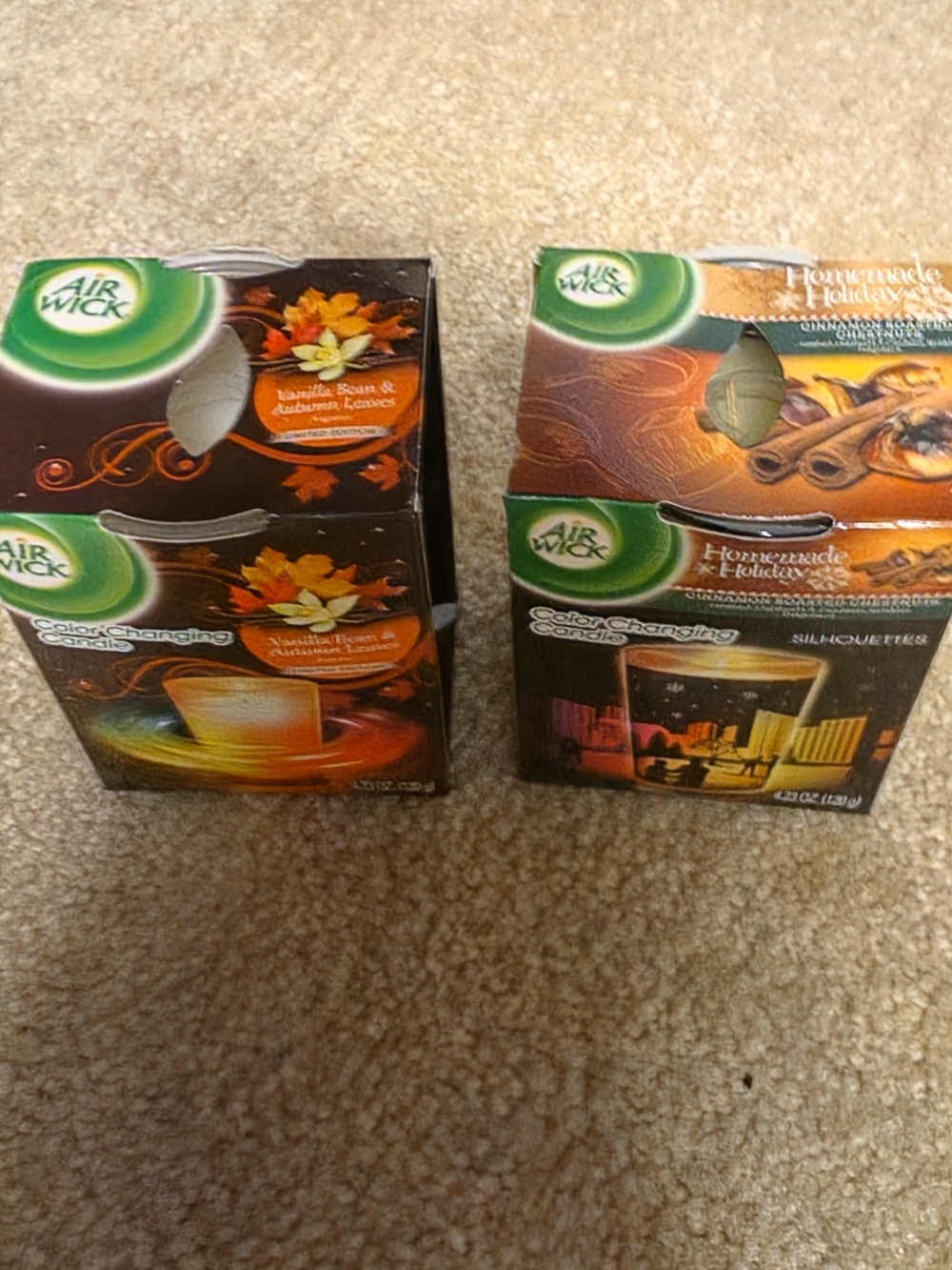 RARE Color-Changing Candles - Autumn ScenD 1 VANILLA BEAN 1 CINNAMON